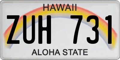 HI license plate ZUH731