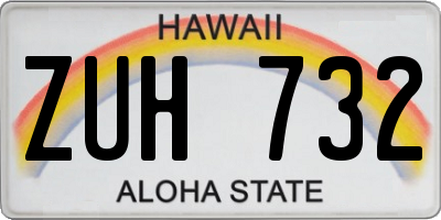 HI license plate ZUH732