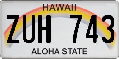 HI license plate ZUH743