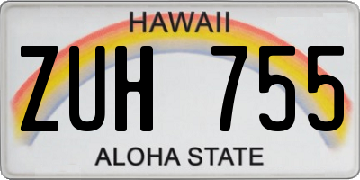 HI license plate ZUH755