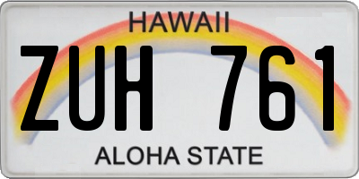 HI license plate ZUH761