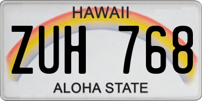 HI license plate ZUH768