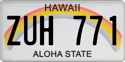 HI license plate ZUH771