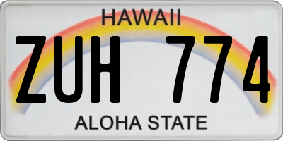 HI license plate ZUH774