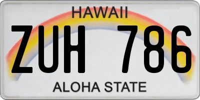 HI license plate ZUH786