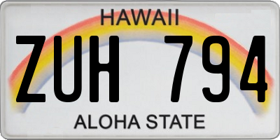 HI license plate ZUH794