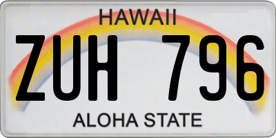 HI license plate ZUH796