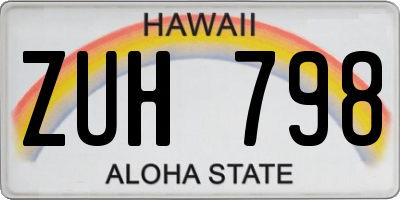HI license plate ZUH798