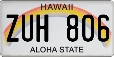 HI license plate ZUH806