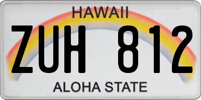 HI license plate ZUH812