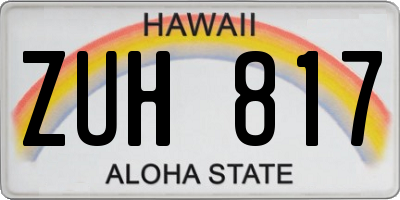 HI license plate ZUH817
