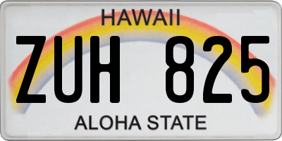 HI license plate ZUH825