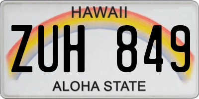 HI license plate ZUH849