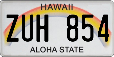 HI license plate ZUH854