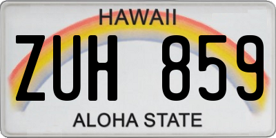 HI license plate ZUH859