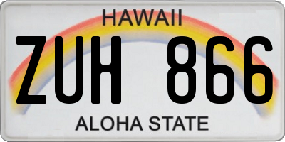 HI license plate ZUH866