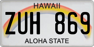 HI license plate ZUH869