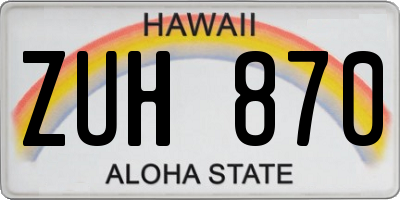 HI license plate ZUH870