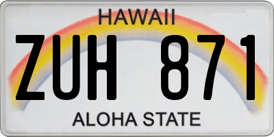 HI license plate ZUH871