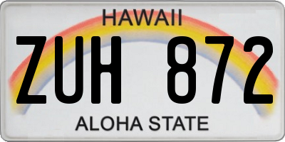 HI license plate ZUH872