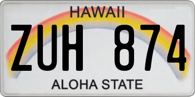 HI license plate ZUH874