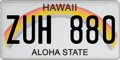 HI license plate ZUH880