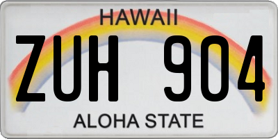 HI license plate ZUH904