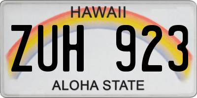 HI license plate ZUH923
