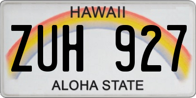 HI license plate ZUH927