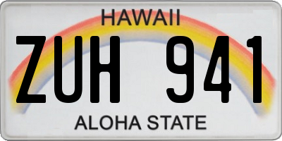 HI license plate ZUH941