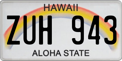 HI license plate ZUH943