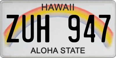 HI license plate ZUH947