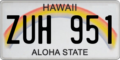 HI license plate ZUH951