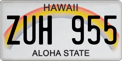 HI license plate ZUH955