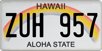 HI license plate ZUH957