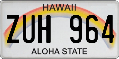 HI license plate ZUH964