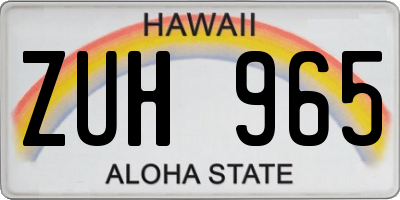 HI license plate ZUH965