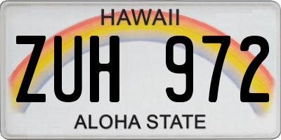 HI license plate ZUH972