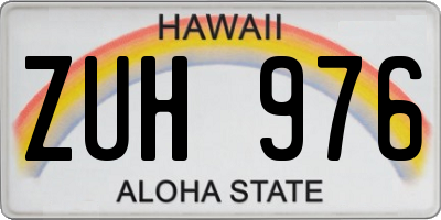 HI license plate ZUH976
