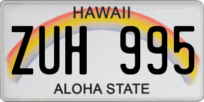 HI license plate ZUH995