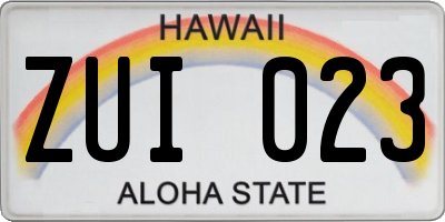 HI license plate ZUI023
