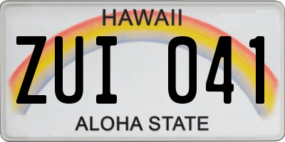 HI license plate ZUI041