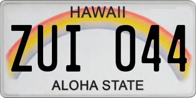 HI license plate ZUI044