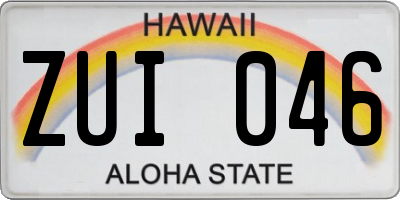 HI license plate ZUI046