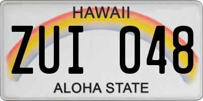 HI license plate ZUI048