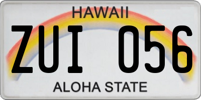HI license plate ZUI056