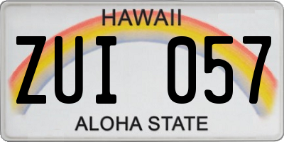 HI license plate ZUI057
