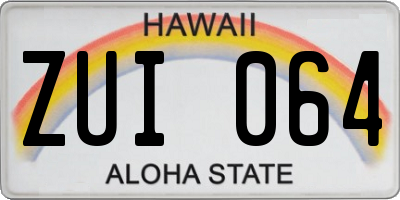 HI license plate ZUI064