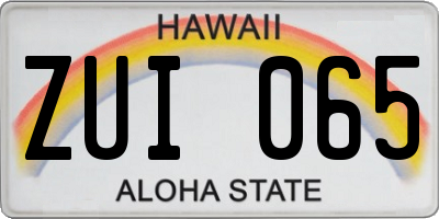 HI license plate ZUI065