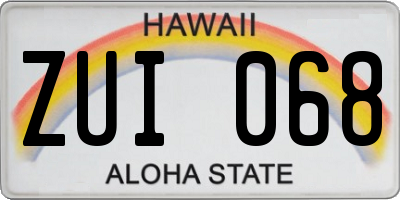 HI license plate ZUI068